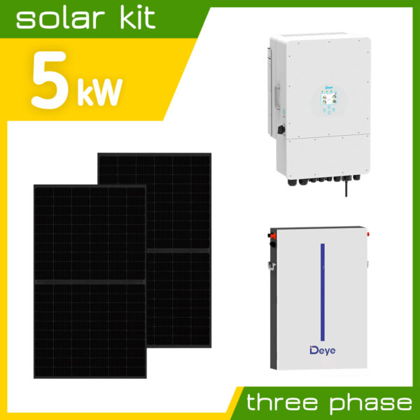 5kW Hybrid Three Phase Solar System with Battery Deye